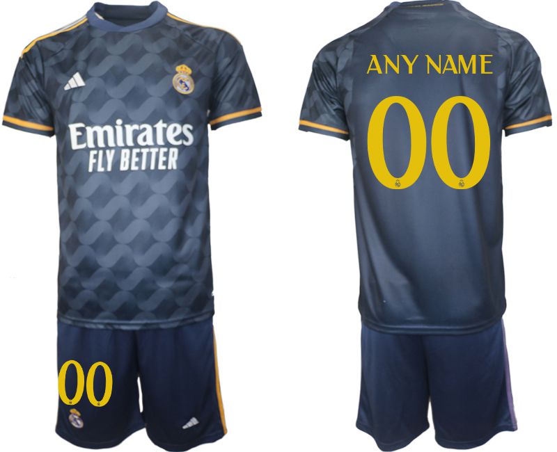 Men 2023-2024 Club Real Madrid away blue customized Soccer Jersey->real madrid jersey->Soccer Club Jersey